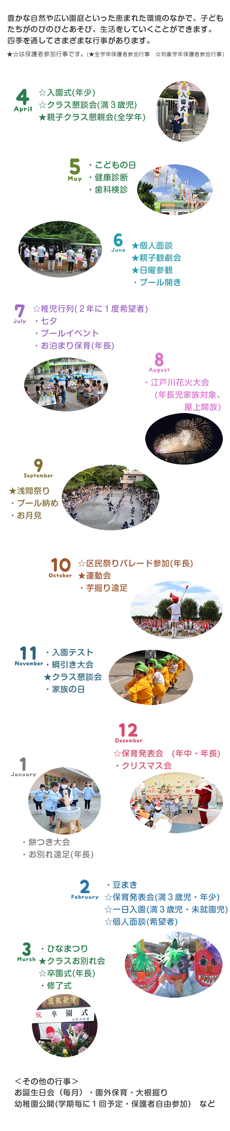 年間の行事予定